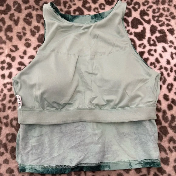 NWOT Old Navy Active PowerChill Longline Sports Bra in Teal Tie Dye Size Small - Picture 11 of 17